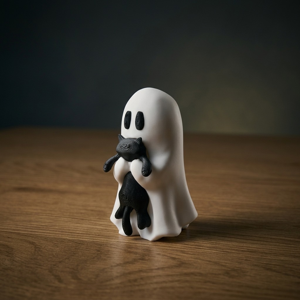 فیگور روح و گربه بغلی Ghost/Cuddling Cat - تصویر 2