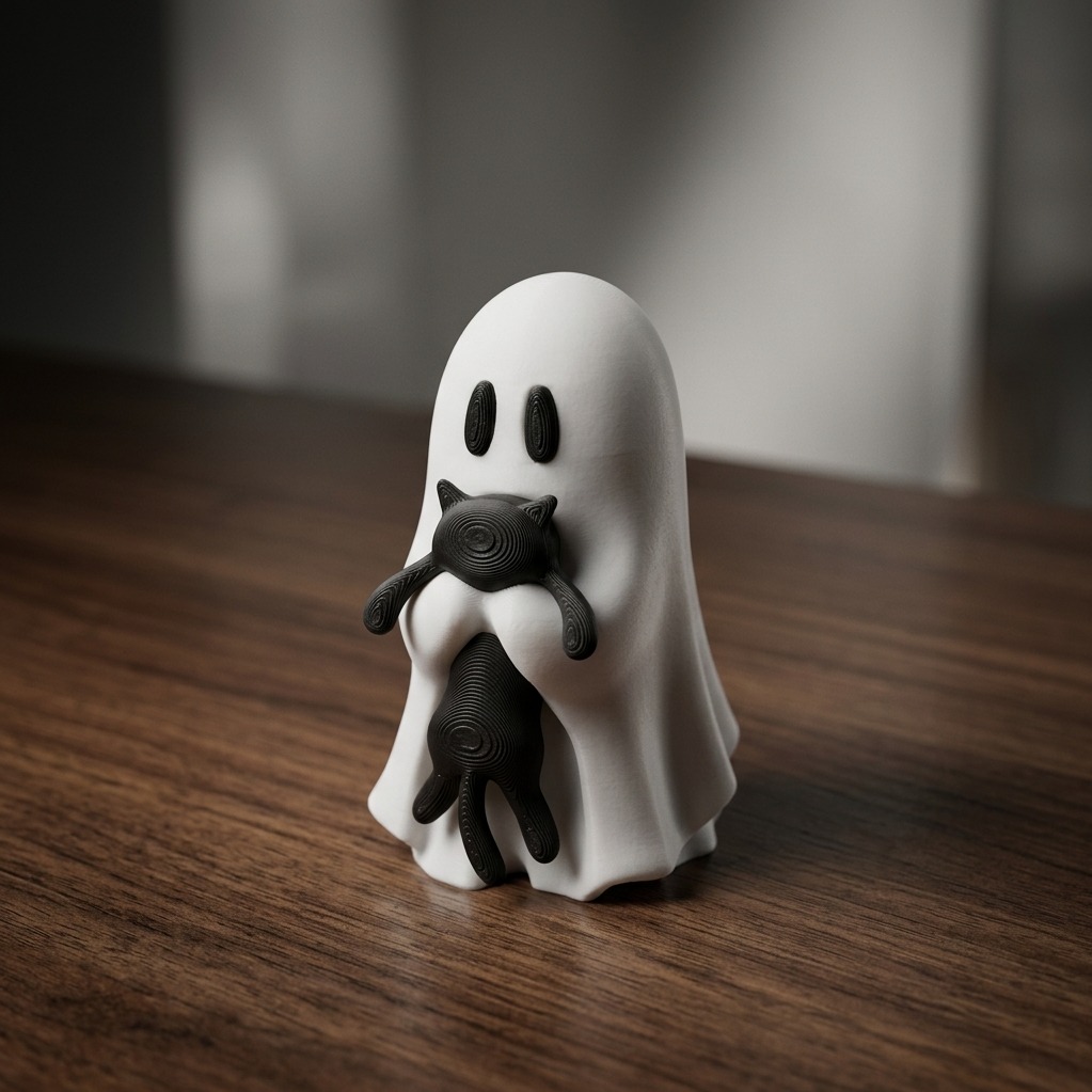 فیگور روح و گربه بغلی Ghost/Cuddling Cat - تصویر 3