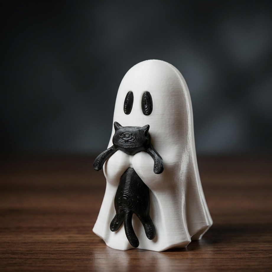 فیگور روح و گربه بغلی Ghost/Cuddling Cat - تصویر 4