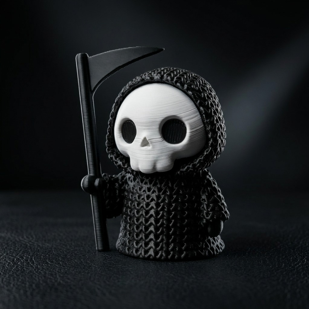 فیگور فرشته مرگ با بافت کاموایی Knitted Halloween Grim Reaper