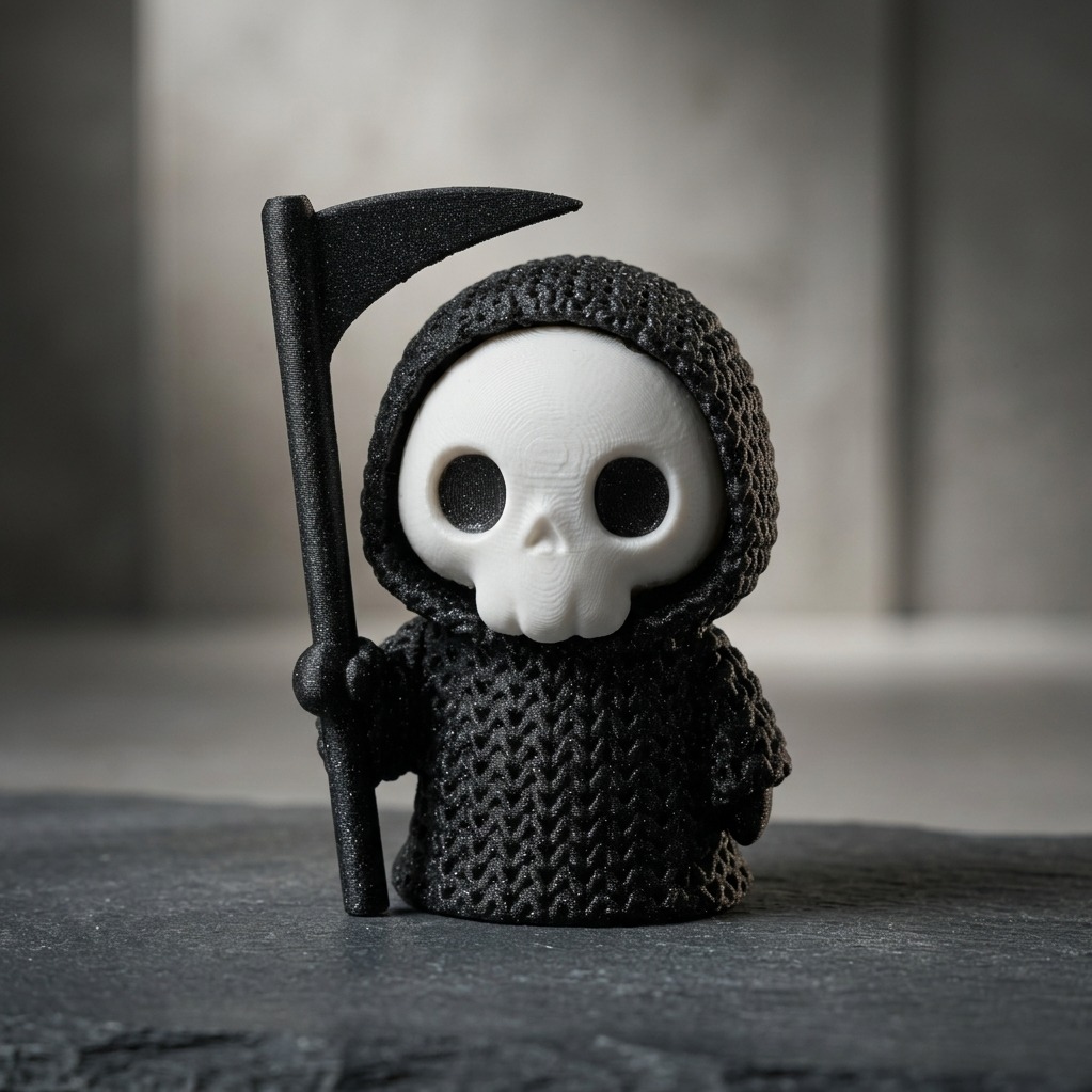 فیگور فرشته مرگ با بافت کاموایی Knitted Halloween Grim Reaper - تصویر 2