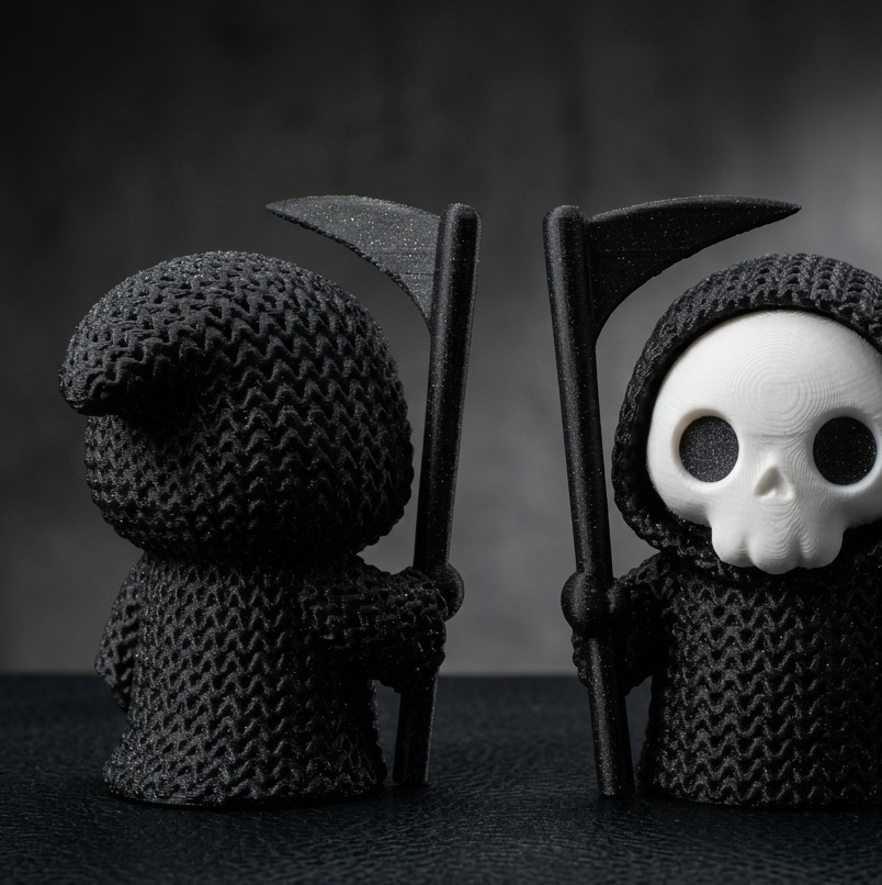 فیگور فرشته مرگ با بافت کاموایی Knitted Halloween Grim Reaper - تصویر 3