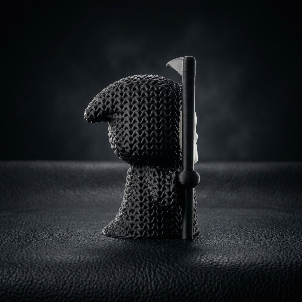 فیگور فرشته مرگ با بافت کاموایی Knitted Halloween Grim Reaper - تصویر 4
