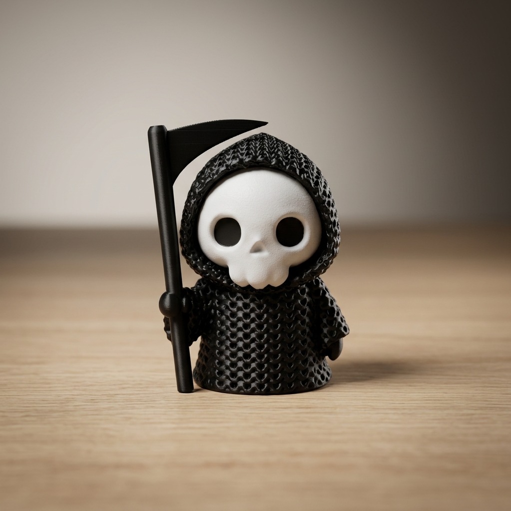 فیگور فرشته مرگ با بافت کاموایی Knitted Halloween Grim Reaper - تصویر 5