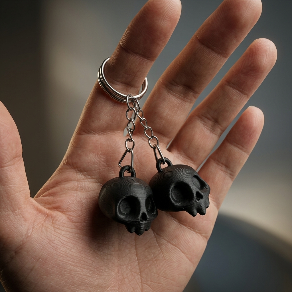 جاکلیدی جمجمه بامزه Cute Skull Keychain - تصویر 3