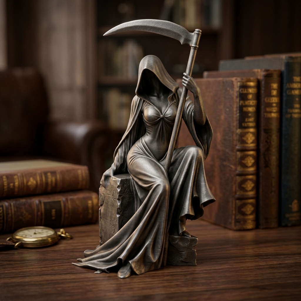 مجسمه امپراتور مرگ نشسته The Grim Empress Sitting Lady Reaper Figurine - تصویر 2