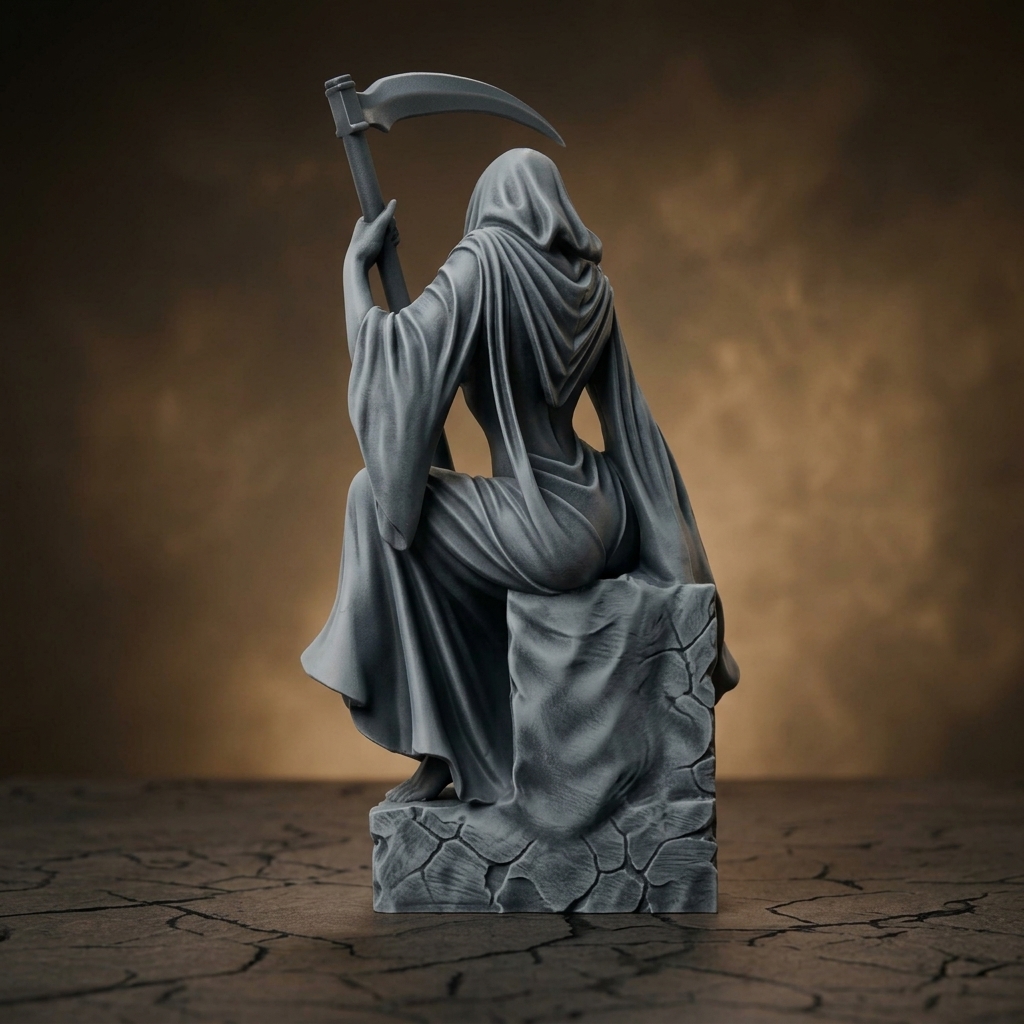 مجسمه امپراتور مرگ نشسته The Grim Empress Sitting Lady Reaper Figurine - تصویر 14