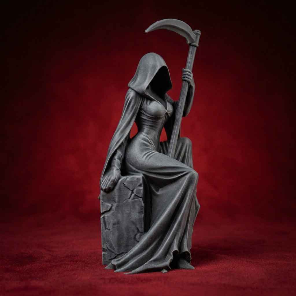 مجسمه امپراتور مرگ نشسته The Grim Empress Sitting Lady Reaper Figurine - تصویر 18