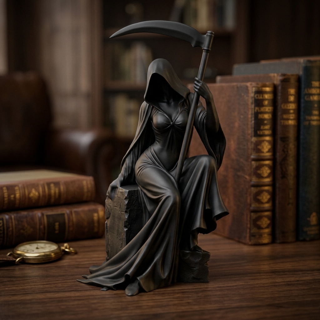 مجسمه امپراتور مرگ نشسته The Grim Empress Sitting Lady Reaper Figurine - تصویر 3