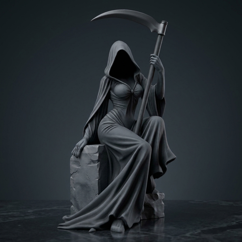 مجسمه امپراتور مرگ نشسته The Grim Empress Sitting Lady Reaper Figurine - تصویر 5