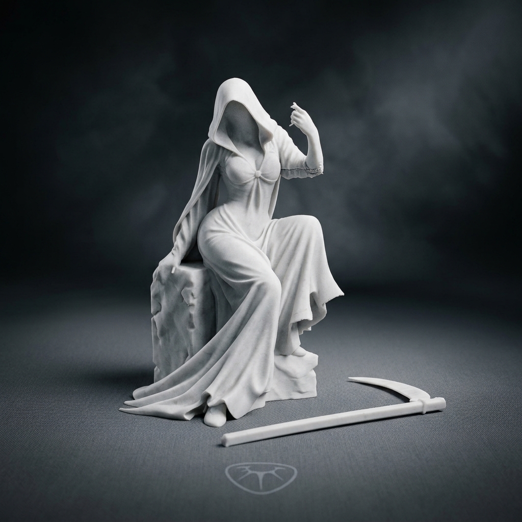 مجسمه امپراتور مرگ نشسته The Grim Empress Sitting Lady Reaper Figurine - تصویر 6