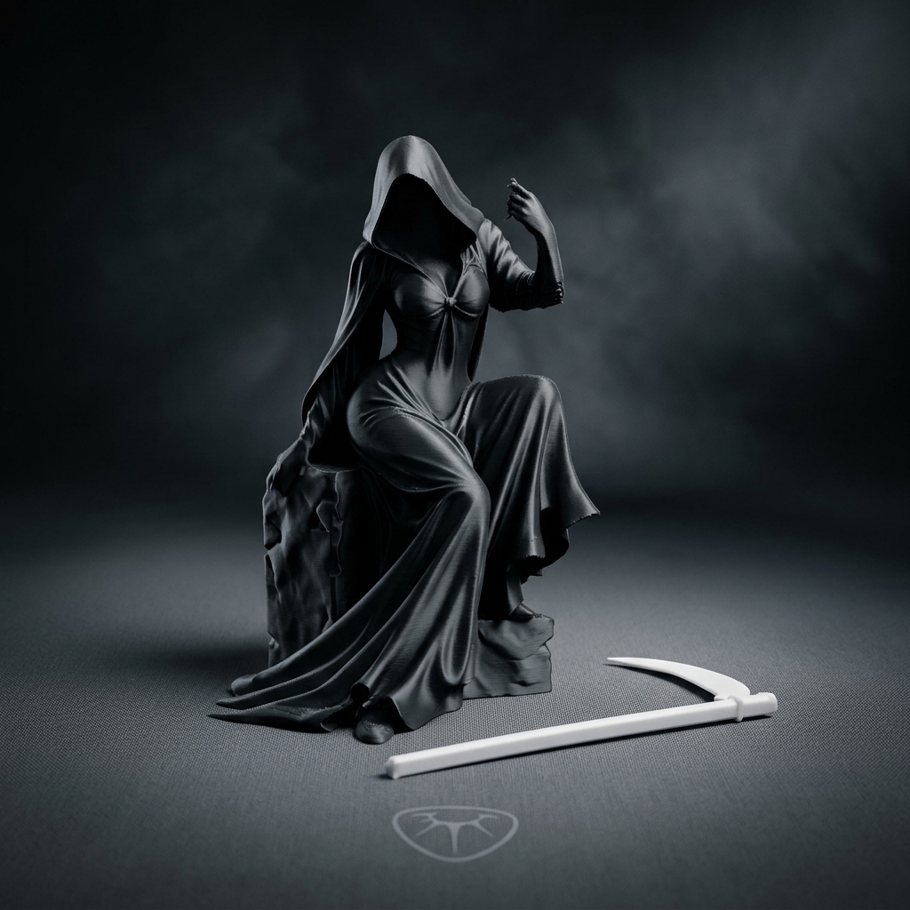 مجسمه امپراتور مرگ نشسته The Grim Empress Sitting Lady Reaper Figurine - تصویر 7