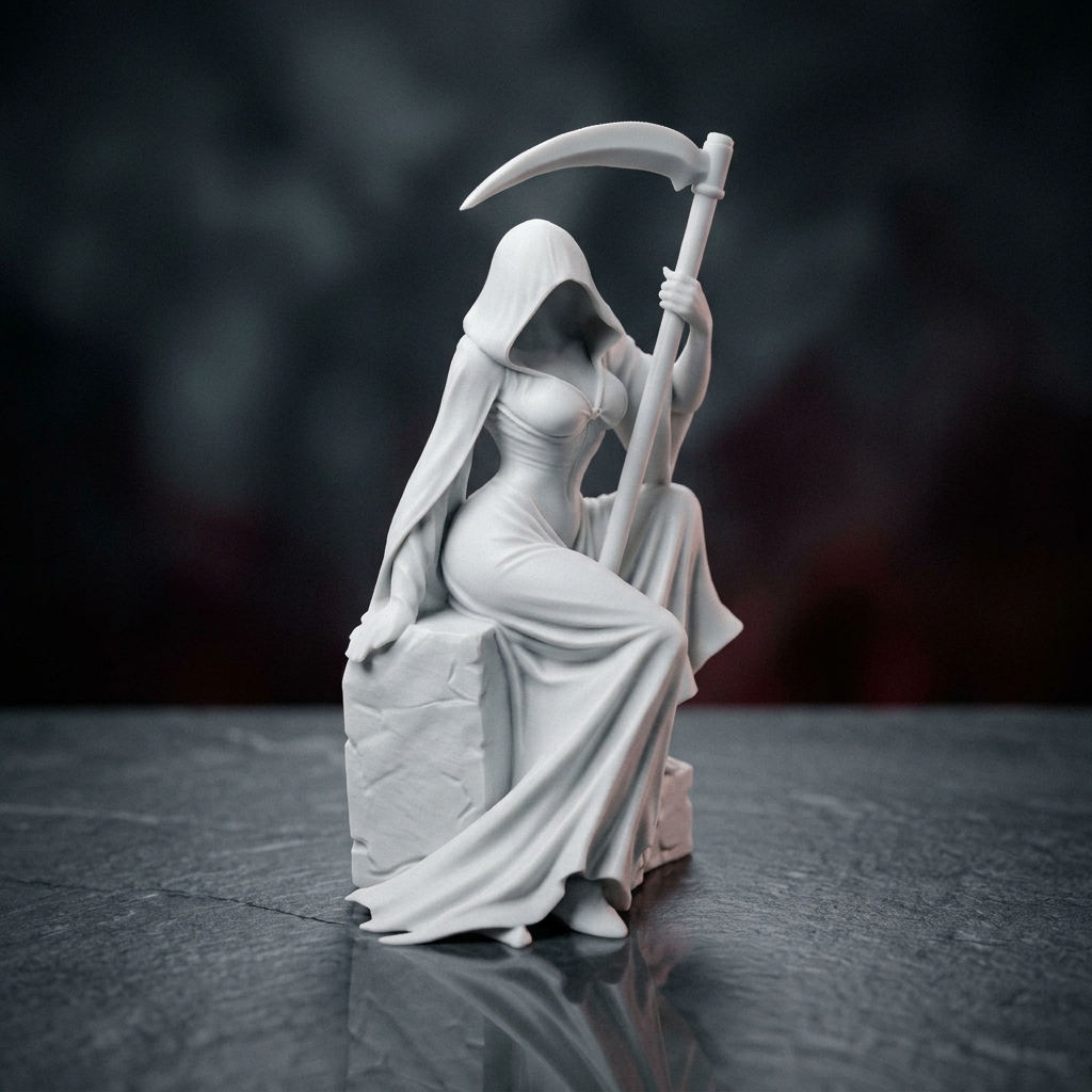 مجسمه امپراتور مرگ نشسته The Grim Empress Sitting Lady Reaper Figurine - تصویر 8