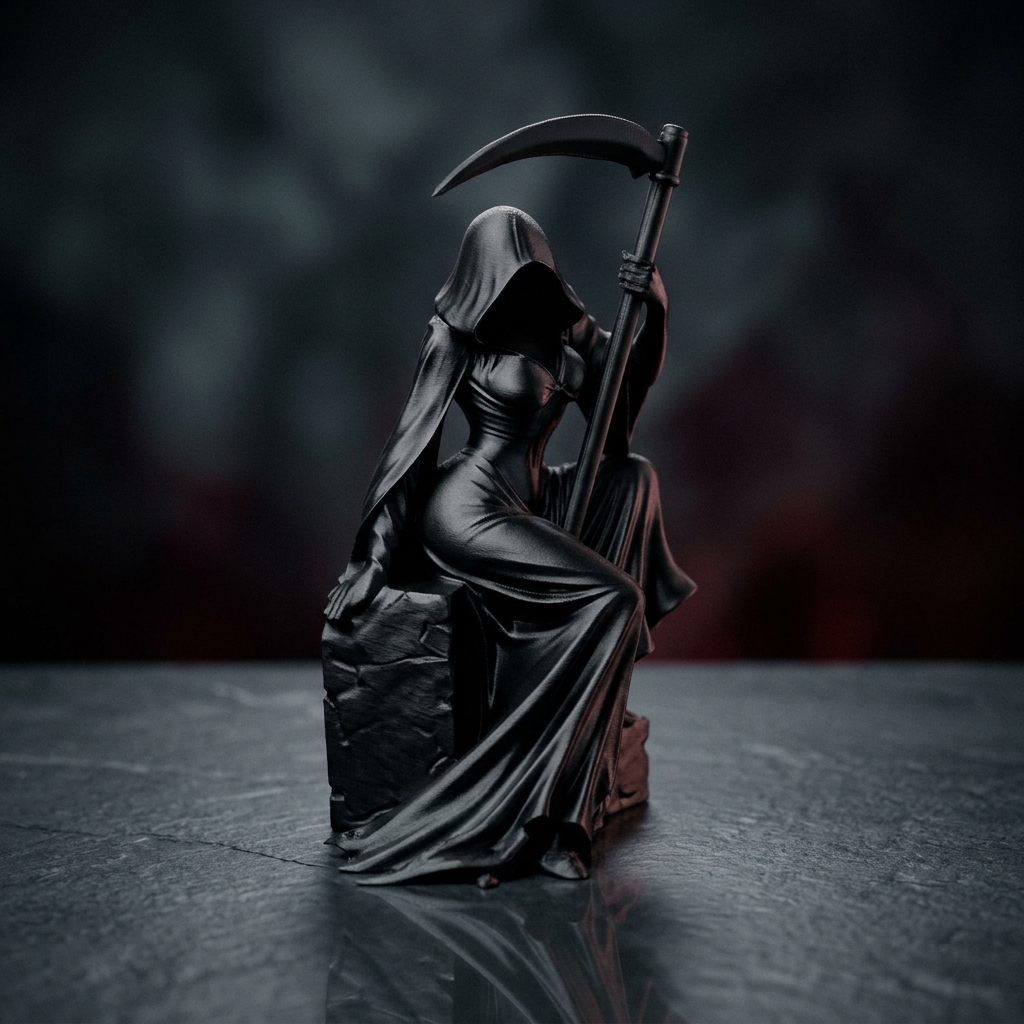 مجسمه امپراتور مرگ نشسته The Grim Empress Sitting Lady Reaper Figurine - تصویر 9