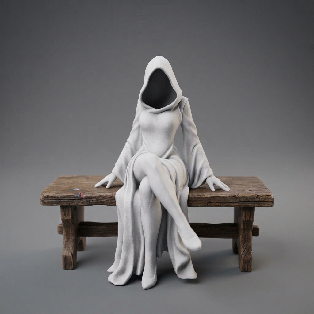 مجسمه بانوی مرگ نشسته Sitting Reapress Edge Sitter Figurine - تصویر 2