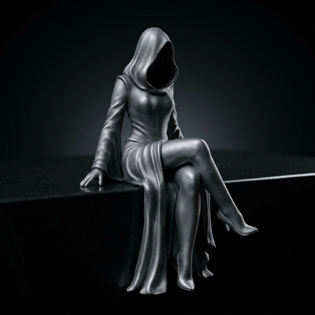 مجسمه بانوی مرگ نشسته Sitting Reapress Edge Sitter Figurine - تصویر 11