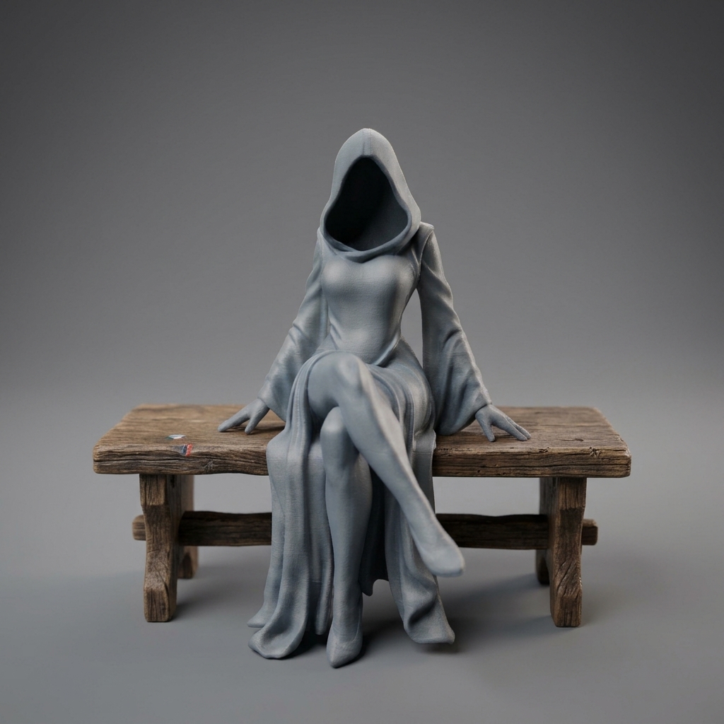 مجسمه بانوی مرگ نشسته Sitting Reapress Edge Sitter Figurine - تصویر 3