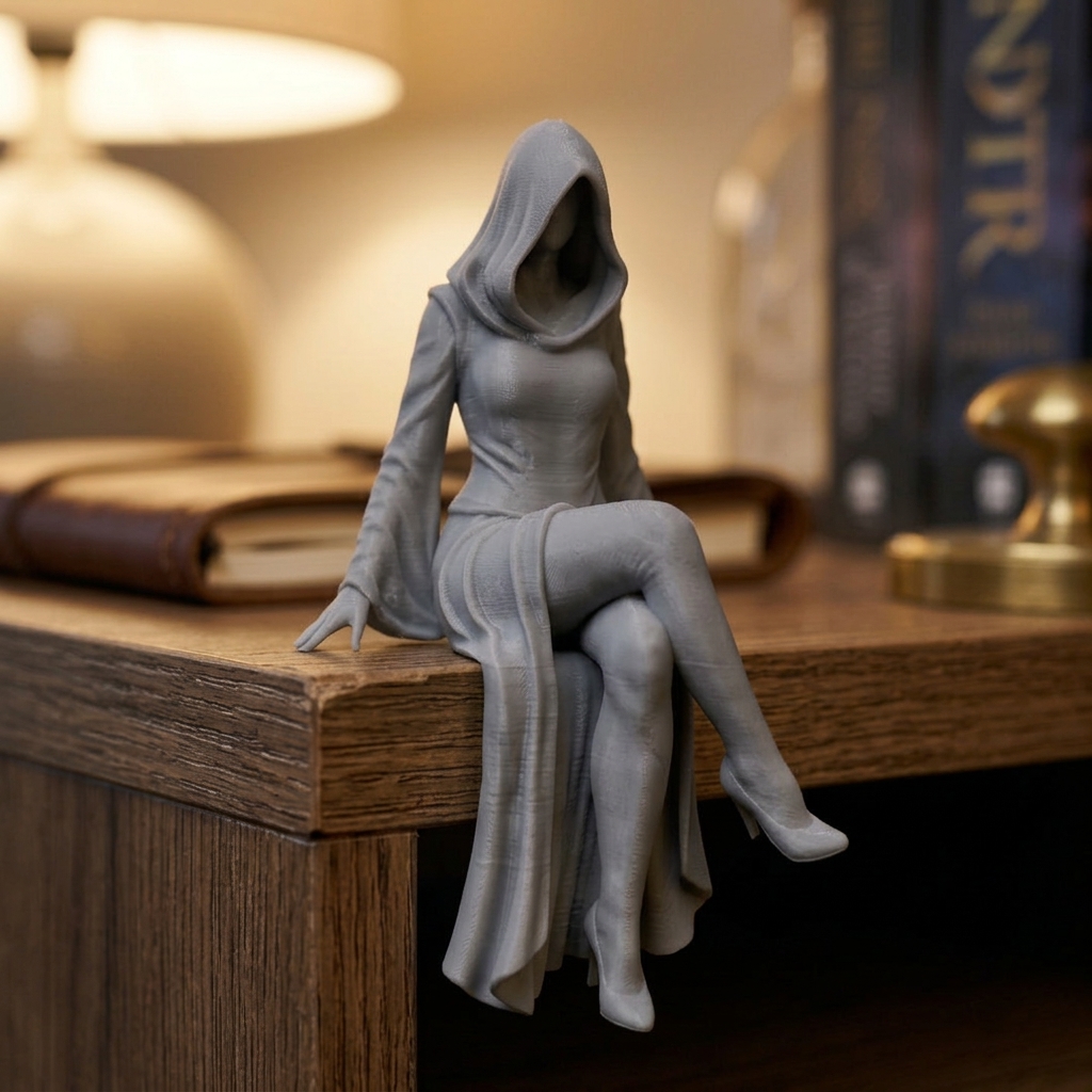مجسمه بانوی مرگ نشسته Sitting Reapress Edge Sitter Figurine - تصویر 7