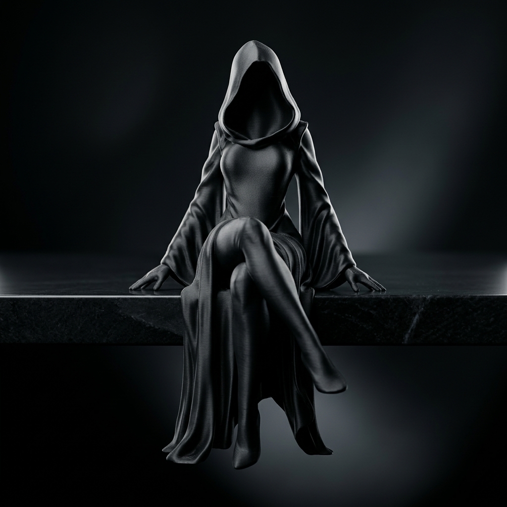 مجسمه بانوی مرگ نشسته Sitting Reapress Edge Sitter Figurine - تصویر 9