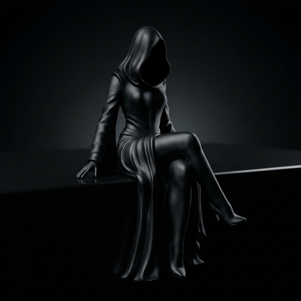 مجسمه بانوی مرگ نشسته Sitting Reapress Edge Sitter Figurine - تصویر 10
