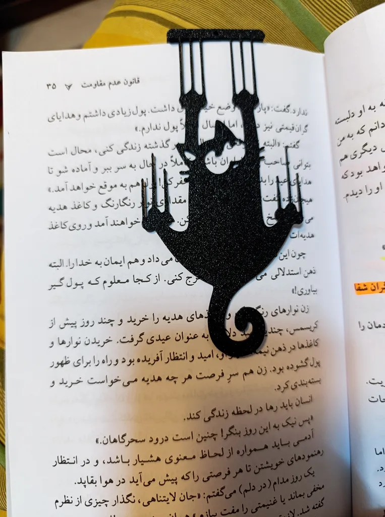 نشانگر کتاب طرح گربه آویزان مدل 02 - تصویر 3